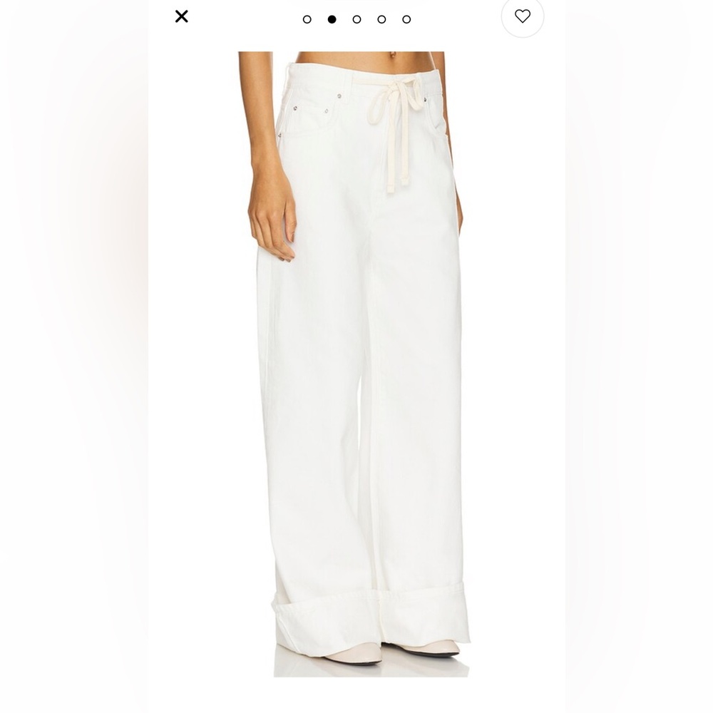 NWT Revolve GRLFRND “The Lucia” Cream Baggy Women Jeans